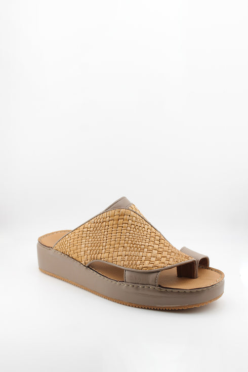 DFC Relax Men Woven Leather Slip-On Sandals